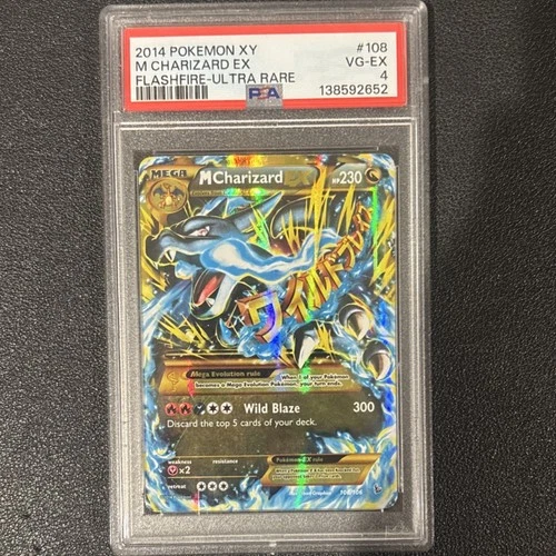 Pokémon M Charizard EX Ultra Rare Secret Rare Flashfire Holo 108/106 PSA 4