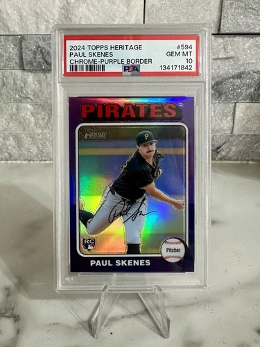 2024 Topps Heritage High Number - Paul Skenes #594 Chrome Purple (RC) PSA 10