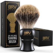 Pure Badger Shaving Brush LARGE 24mm knots - Heavy Resin Handle - Use with ...