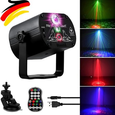 60 Muster LED Laser Projektor RGB DJ Partylicht Musikgesteuert DJ Lichteffekt