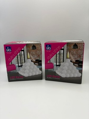 2x GIES LED Kerze Bubble Pyramid Deko Style & Shine weiß neu OVP