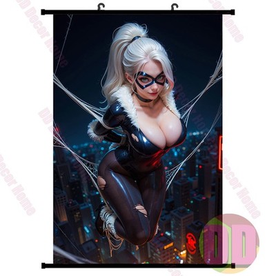 Anime Game Poster Lady Bandit on Rooftop Painting Wall Scroll Poster 60X90cm 001