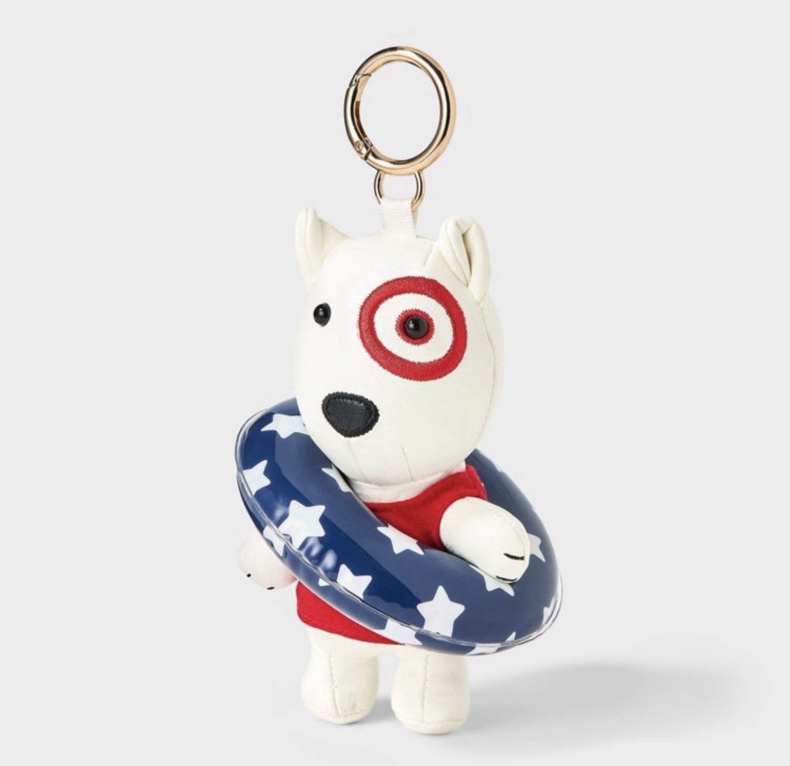 Target Bullseye Dog Patriotic Beach Summer Bag Charm Universal Thread Keychain