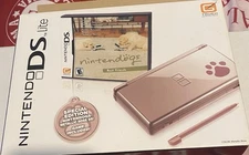 Nintendo DS Lite Nintendogs  Bundle Metallic Rose Complete W/Boxes Scarce