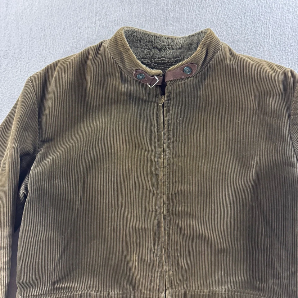 VTG McGregor Men's Olive Green Corduroy Barn Chore Jacket Sherpa Lined Size 42 - Image 2 of 4