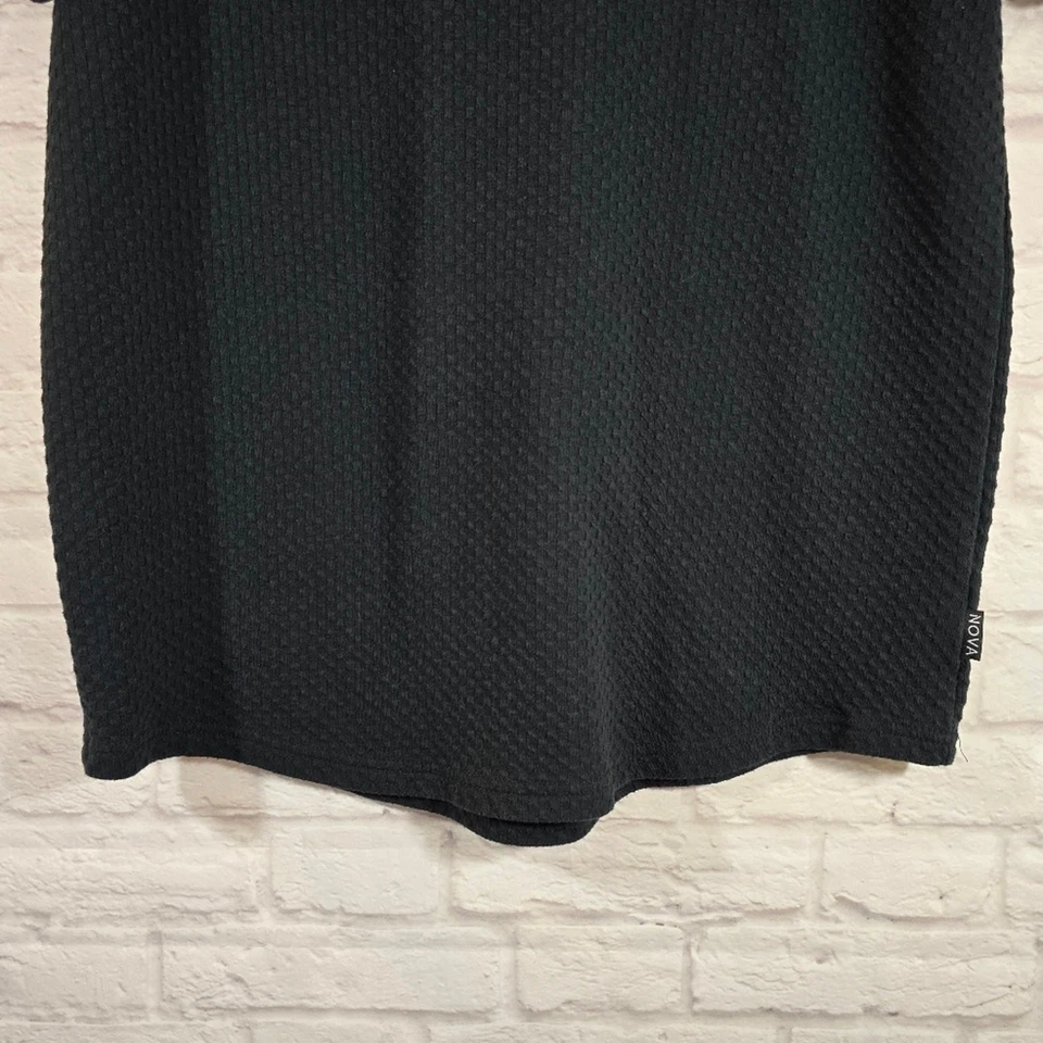 Camisa Nova Industries Para Hombres Negra Tejida Texturizada Manga Corta Talla L Ajustada Informal Foto 4 de 4