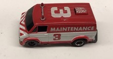 TYCO VTG RARE 70'S DODGE MAINTENANCE 3 VAN SLOT CAR RED FREE SHIP HO AURORA