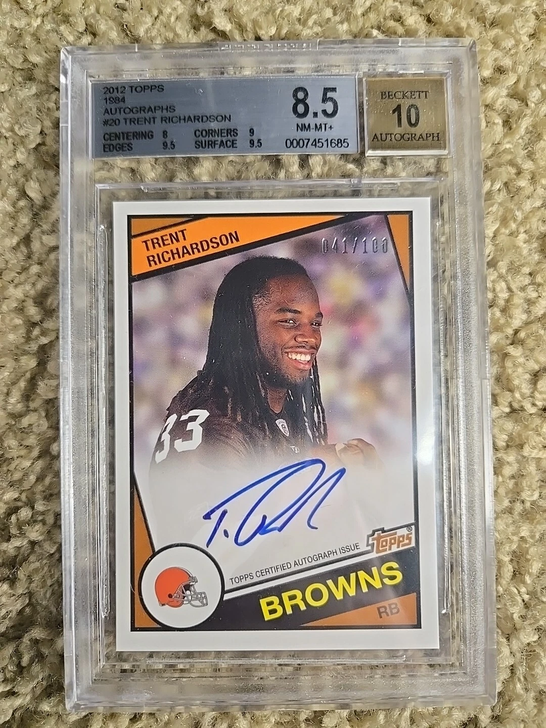 Trent Richardson Topps Chrome 1984 Inserts #20 Base