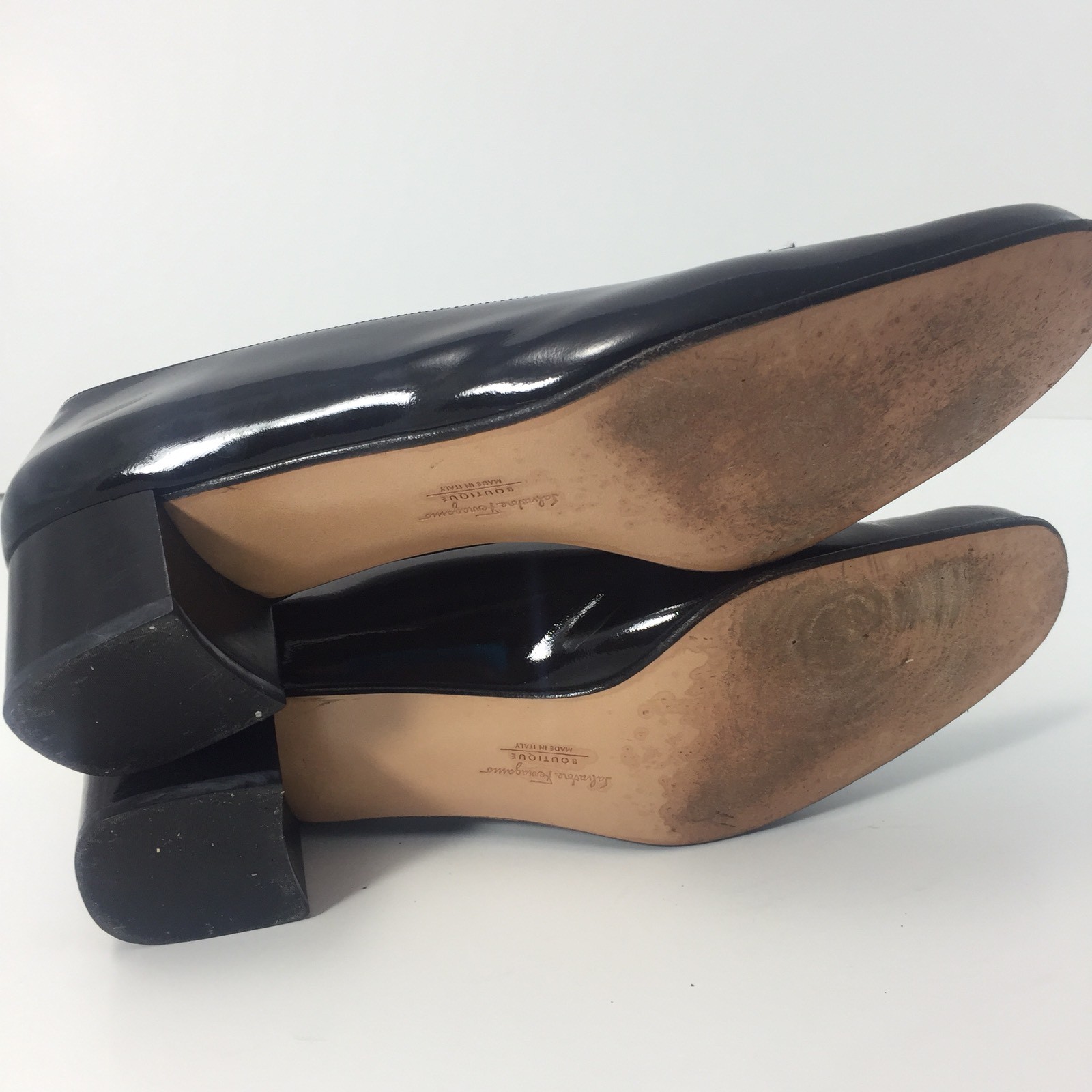 Salvatore Ferragamo Boutique Womens Low Heel Pumps Patent Leather 9.5 ...