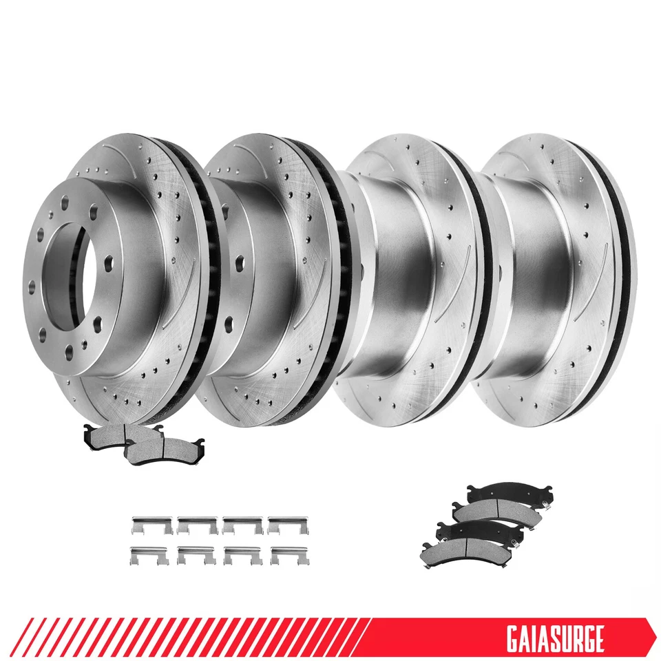 Front Rear Disc Rotors Brake Pad Kit for Chevy GMC Sierra Silverado 2500 3500 HD Foto 2 de 4