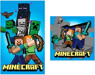 Mojang Minecraft Handtuchset Gesichtstuch 30 x 30 cm - Handtuch 30 x 50 cm