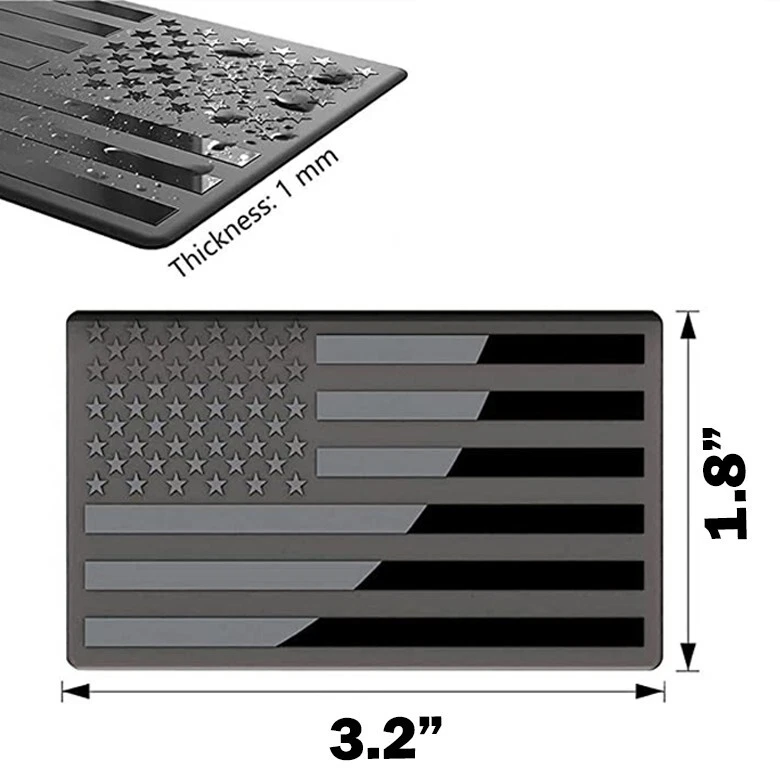 BlacK Bandera EE. UU. Camión Americano Guardabarros Puerta Trasera Capucha Calcomanía Metal Emblema Insignia Foto 3 de 3