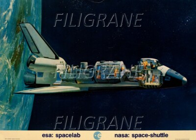 SPACELAB SPACE SHUTTLE Rrtr - POSTER HQ 40x60cm eines VINTAGE POSTERS