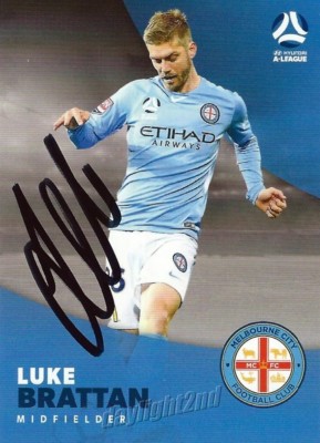 Signed 2017 2018 MELBOURNE CITY FC A-League Card LUKE BRATTAN