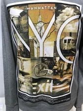 Manhattan New York City Empire State Building Subway L/S Sweatshirt LG t3