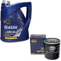 MotoröL Set 10W-40 5 Liter + ÖLfilter SM 106 FüR CitroëN C1 Peugeot 108 107