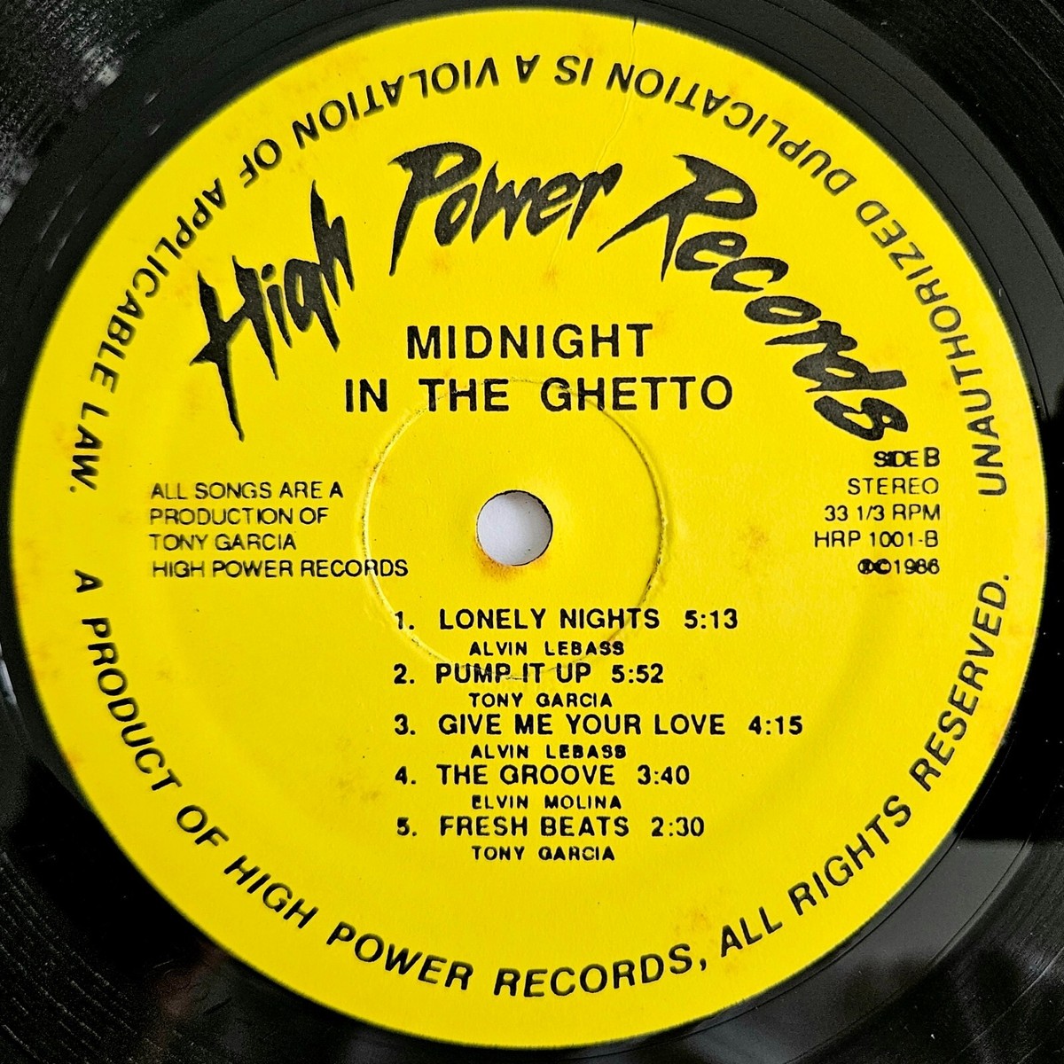 FREESTYLE - VARIOUS - MIDNIGHT IN THE GHETTO LP - HIGH POWER