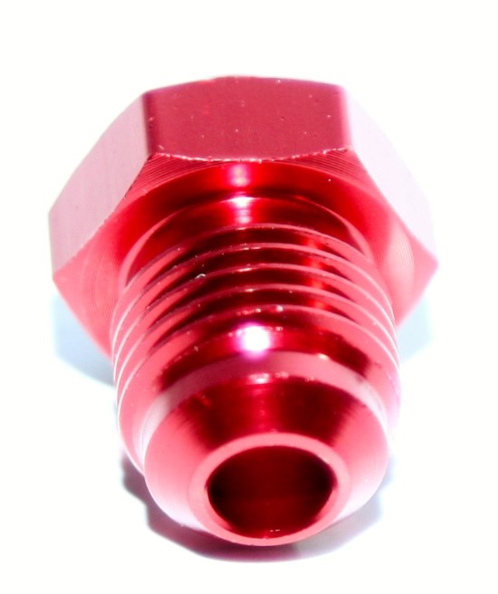 AN6 AN-6 MALE THREAD STRAIGHT WELD ON FLARE RED BUNG ALUMINUM ANODIZE