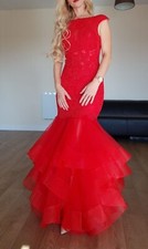 Sherri Hill Mermaid Astonishing Red Dress size XS Rochie sirena