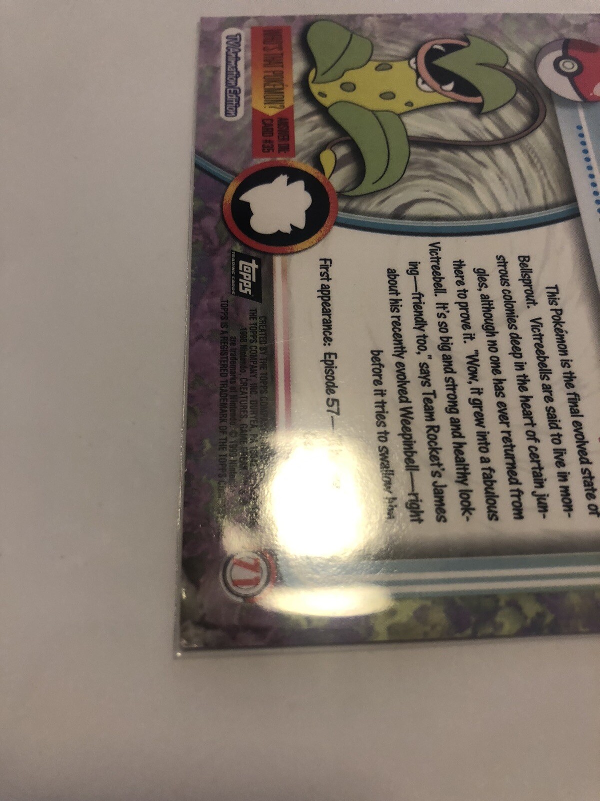 Victreebell #71 Topps TV Animation Edition Black Logo [1999][MP]