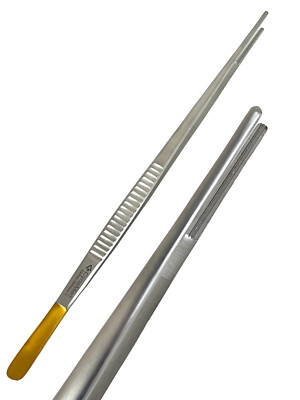 1 PREM GERMAN PACIVATED DEBAKEY ARTERY ATRAUMATIC TISSUE FORCEPS GOLD HANDLE 12''