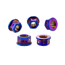 Rison Titanium Flanged Nut M8 Drilled Flanks Lockwire Safety Nut Hex Nut 1-10PCS