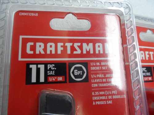 Craftsman 1/4" Drive SAE/MM Socket Set, NIP, 6pt CMMT12040/CMMT12041 (22 pcs) - Picture 4 of 14