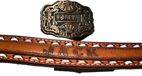 Vintage Brown Deep Buff Cowhide Split Leather Belt Golden Buckle Vintage 80s Yellow Split Cow Leather Belt With Golden Buckle  main image 4