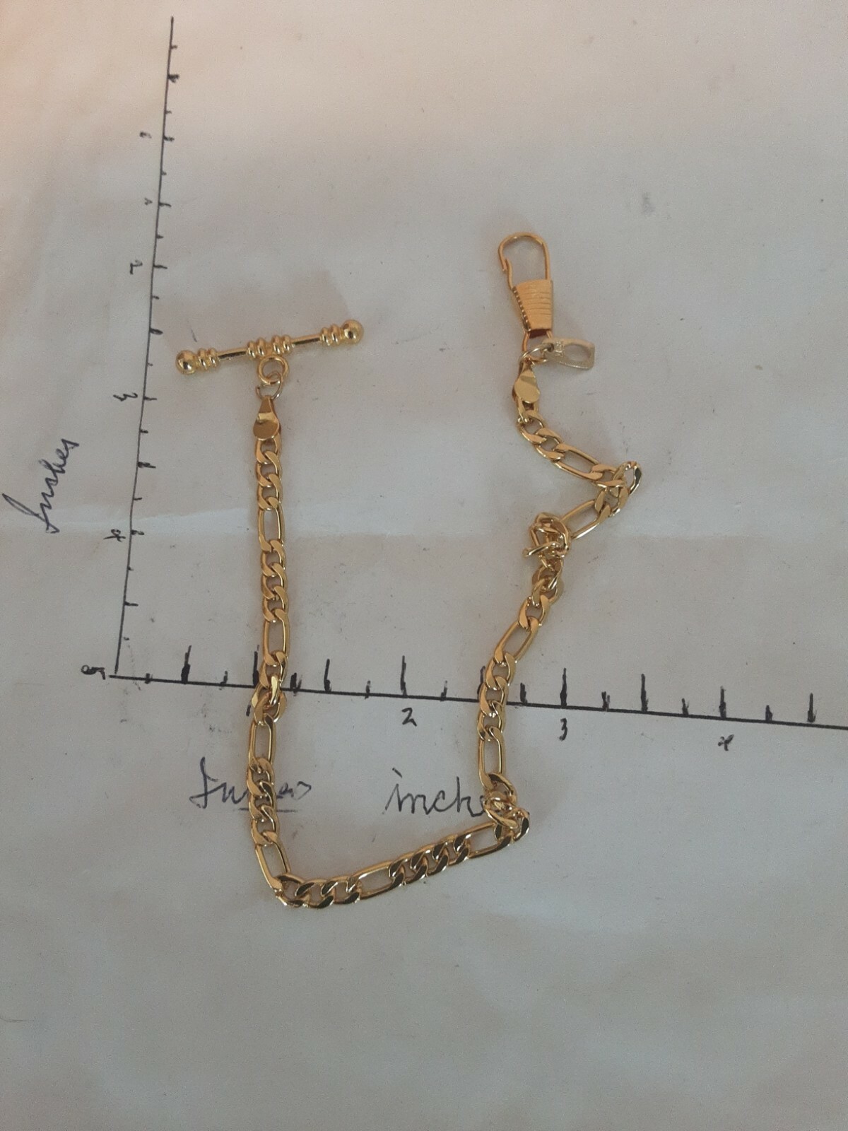 18k gold-filled stamped pocket watch chain 11 inches as pictured