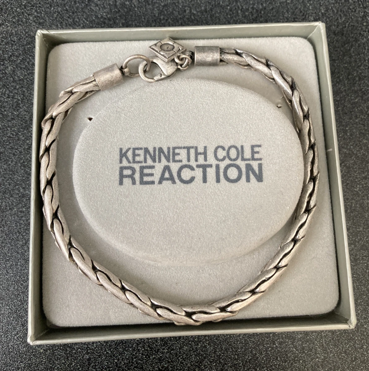 Kenneth Cole Reaction Silver Brass Link Bracelet 9