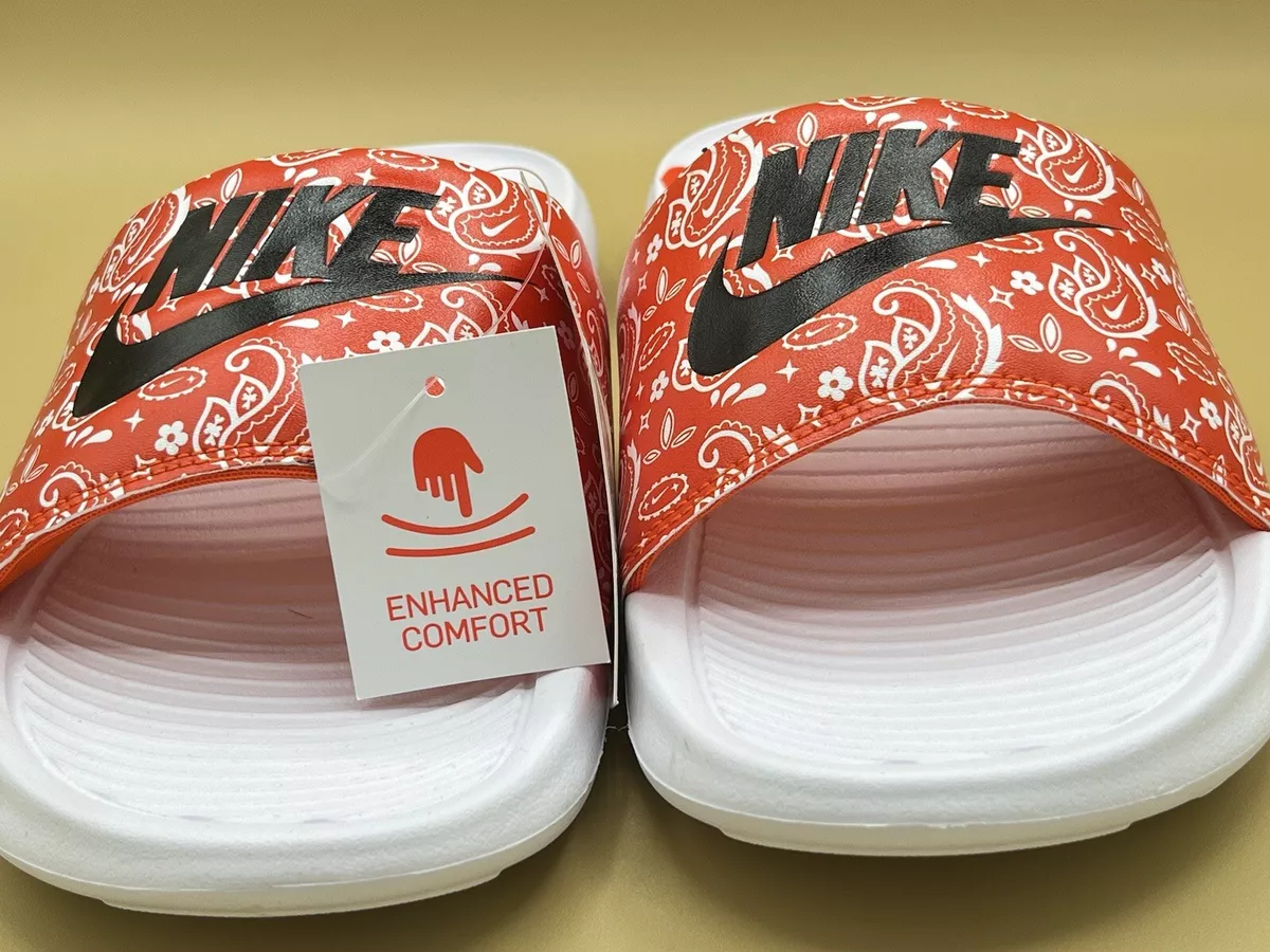 Nike Victori One Print Sliders CN9676 800 RUSH ORANGE Slide Various Sizes