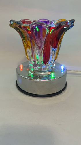Rainbow Multicolor Electric Oil Burner Light Up Glass Aroma Fragrance Warmer - Video 1 of 1