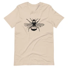 BUMBLE BEE ILLUSTRATION UNISEX T-SHIRT VINTAGE SCIENCE BEEKEEPING HONEY NATURE 