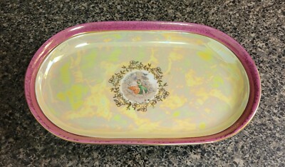 SEP Small Platter Madonna  Luster Porcelain China Made in GDR 9.25 x 5.75  