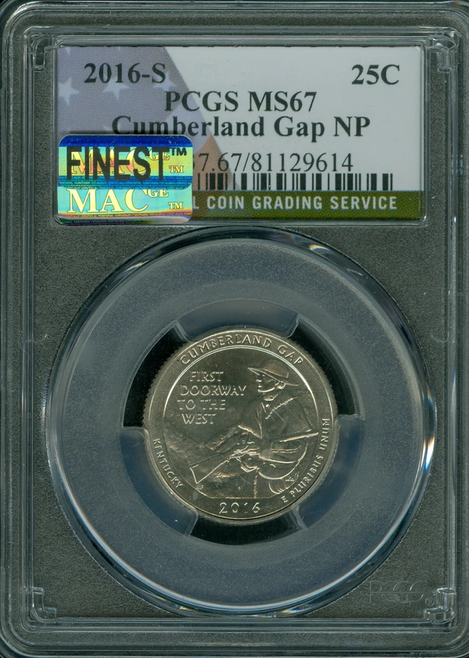 2016 S HARPERS FERRY FLAG QUARTER PCGS MS67 PQ MAC FINEST GRADE MAC SPOTLESS .  - Image 3 of 3