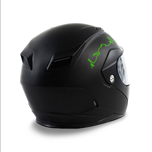 2er Set Bike Aufkleber Herzschlag Neon Grün 12x3cm Motorrad Auto Helm K158 - Bild 7 von 7