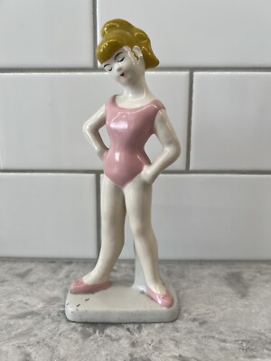 Retro Porcelain Girl Unmarked Ballet Dancer