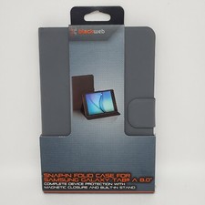 Blackweb Samsung Galaxy Tab 8" Snap-in Folio Case w/Magnetic Closure Stand Gray