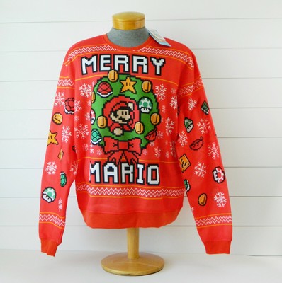 Nintendo Super Mario Bros. Merry Mario Holiday Ugly Sweater Sweatshirt -XXL *New | eBay