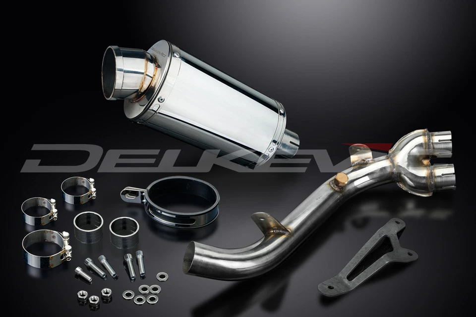 Honda CB1000R CB1000RA 2008-2016 Slip On 9" Oval Stainless Exhaust Muffler Kit - Image 3 of 4