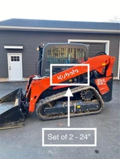 KUBOTA 24” WHITE LOGO VINYL DECAL STICKER - SET 2 - Tractor Skid Steer Excavator