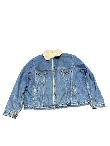 Denim Sherpa Jacket Snap Button Down 