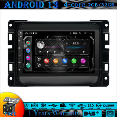 7''Android 13 Autoradio Carplay GPS SAT Navi BT DAB For Dodge RAM 1500 2500 3500