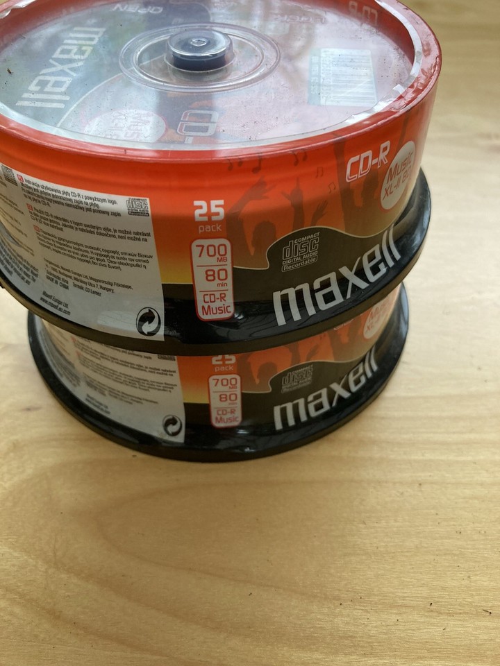 50 NEW Maxell CDR 80 Mins XLII Digital Audio Recordable Blank Discs