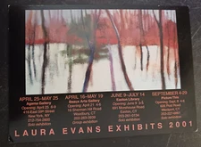 vtg OS art gallery invitation card Laura Evans Exhibits 2001