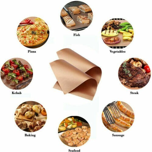 Schwerlast Teflon OFENFUTTER Schutzfolie Matte Antihaftbeschichtet Wiederverwendbarer Herd BBQ - Bild 5 von 10