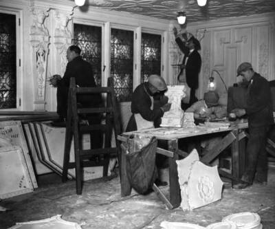 Plaster & surface decorators work interior White Star liner 'Olymp - 1929 Photo