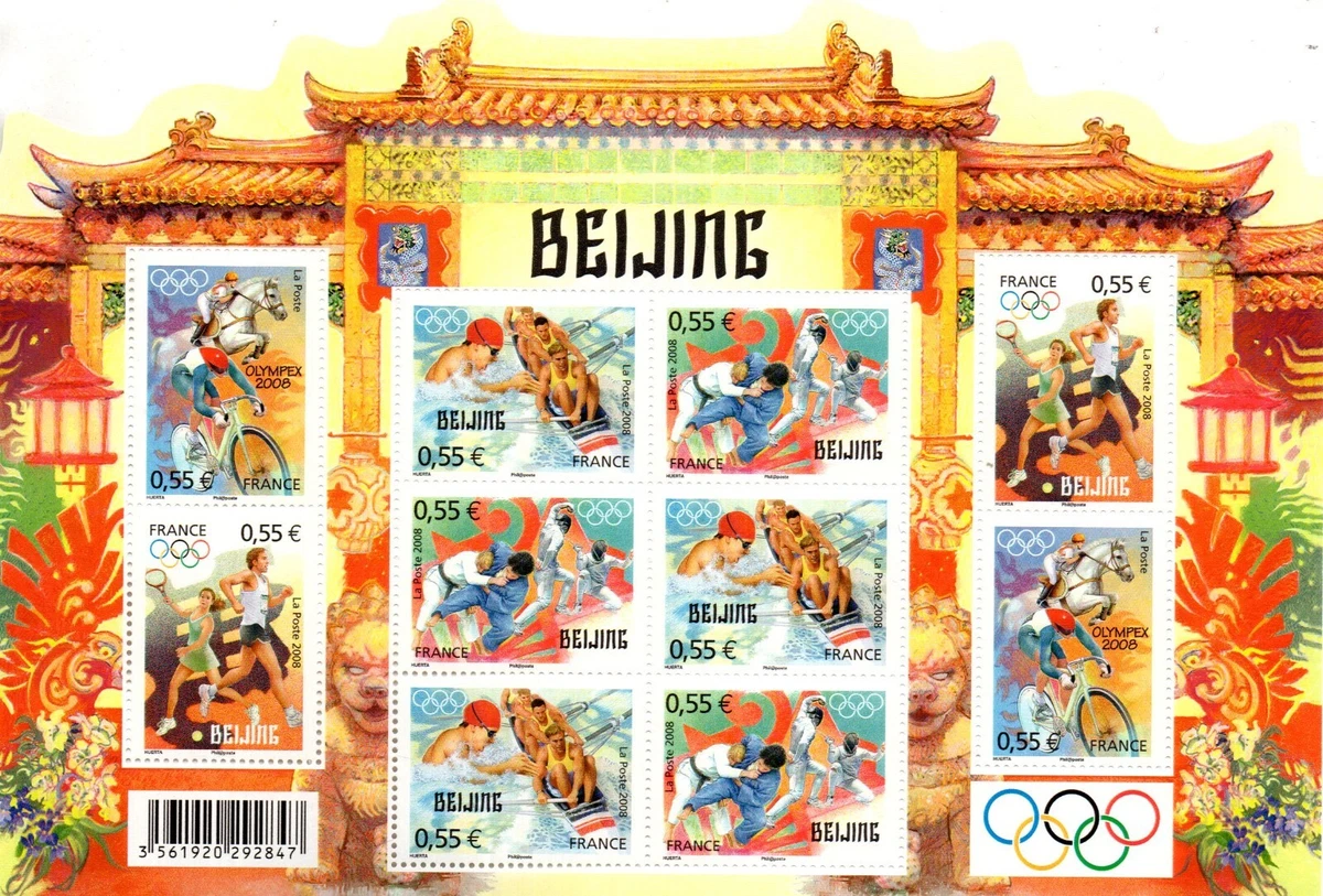 LOT DE 2 TIMBRES d'occasion  JEUX OLYMPIQUES D'ÉTÉ 1968 - MEXIQUE