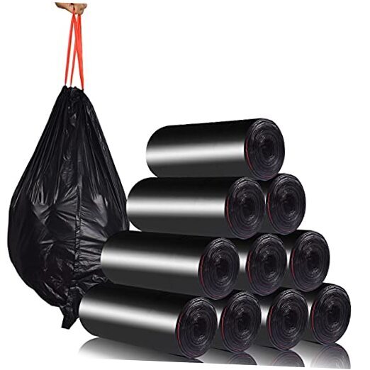 Trash Bags Drawstring Garbage Bags- Thicker Heavy Bathroom Trash can Liners