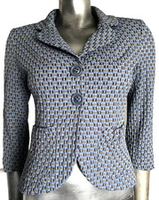 Baum Und Pferdgarten Jacket Women's Blue Seersucker Pockets Small Uk 8